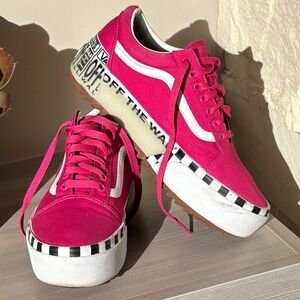 NWOT Vans Old Skool Stacked "Logo Stack Cabaret" Mens 8.5